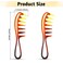 Wide Tooth Comb for Curls, 2 Pieces Large Tooth Combs Shark Teeth Hair Combs Curl Comb Durable Plastic Hair Combs Salon Hairdressing Comb Hairstyle Tool for Long Curly Wet Wavy Hair Wigs (Amber Style)