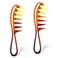 Wide Tooth Comb for Curls, 2 Pieces Large Tooth Combs Shark Teeth Hair Combs Curl Comb Durable Plastic Hair Combs Salon Hairdressing Comb Hairstyle Tool for Long Curly Wet Wavy Hair Wigs (Amber Style)