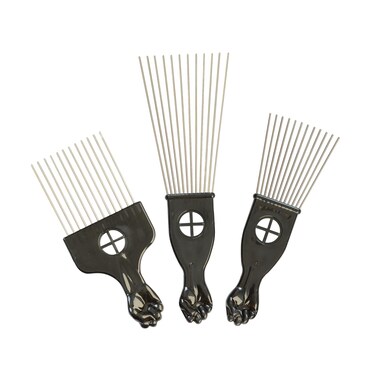 3 Pcs Metal Hair Pick Combs Afro Pick Comb Wide Tooth Hair Pick Comb Salon Using for Hairdressing Styling Tool