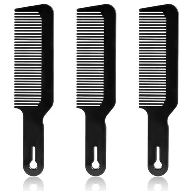 3 Pack Hair Cutting Combs Barber Combs Blending Comb Fine Tooth Styling Comb Heat Resistant Flat Top Comb for Home Salon Barber (Black)