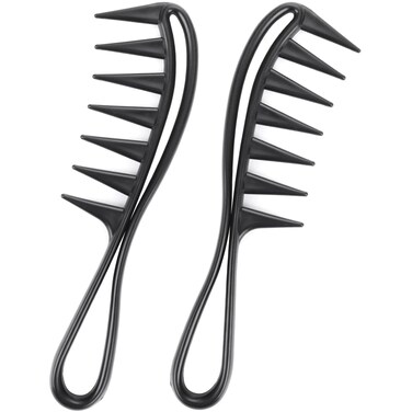 Wide Tooth Comb, 2 Pcs Large Tooth Combs Professional Salon Shark Teeth Anti-Static Hair Combs Hairstyle Tool Accessories for Men Women Thick Wet Long Hair Wavy Wigs