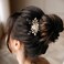 AW BRIDAL Ceramic Flower Wedding Hair Accessories for Brides Wedding Hair Combs Gold Bridal Hair Pieces for Women Girls