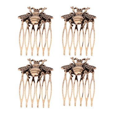 Minkissy 4pcs Vintage Hair Comb Bee Cartoon Animal Comb Headwear Hair Pin Hair Accessories For Wedding Banquet Party