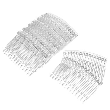 Minkissy Plastic Hair Comb Clips, 10pcs Transparent Hair Side Combs for Women, Decorative Hair Combs Veil Fixed Comb for Wedding
