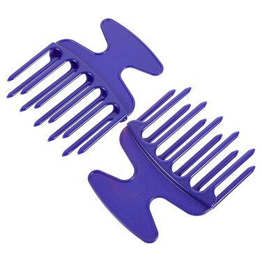 Lurrose 2pcs Afro Comb Afro Pick Double Fist Pick Hair Pick Comb Detangle Wig Braid Hair Styling Comb Wide- tooth Rib Comb for Women and Men Hair Styling Blue
