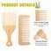 2 PCS Wood Hair Pick Wooden Comb Bamboo Wide Tooth Comb, Anti-Static Hair Pick Comb for Curly Hair Detangling &amp; Styling for Men &amp; Women