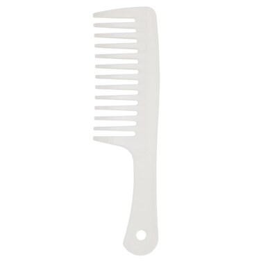 Plastic Styling Wide Tooth Detangling Multicolor Comb Wet or Dry Hair (White)