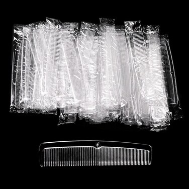 Disposable Combs, 50 Pack Individually Wrapped Combs, Fine and Wide Tooth Combs Bulk, Sturdy and Thick Hair Combs for Family, Hotel, Travel, Homeless