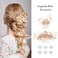 20 Pieces Bridal Wedding Party Prom Rhinestone Pearl Pink Flower Hair Side Combs Slides+U-shaped Flower Hair Pins+ Twist Spiral Pearl Hair Pins Headpieces for Brides Bridesmaids Women Girls