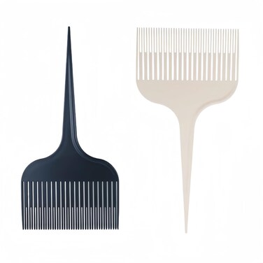 Professional Hair Dyeing Comb with Slip-Resistant Needle Pointed Tail - Black &amp; White 2-Pack for Precise Sectioning and Highlighting, highlight balayage comb for Home Hair Salon.