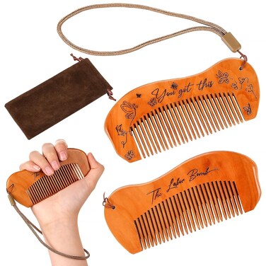 Birthing Comb for Labor Pain, Pear Wood Hair Comb, First Time Mom Must Haves, Natural Acupressure Labor Pain Relief, Gift for Pregnant Women