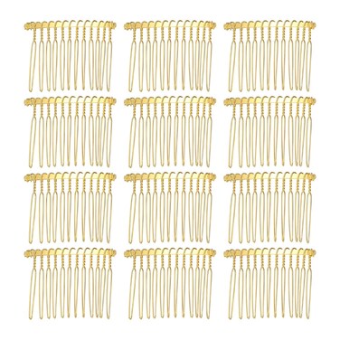 VOCOSTE 12 Pcs No Slip Hair Side Combs Accessories, Metal, Gold Tone, 2