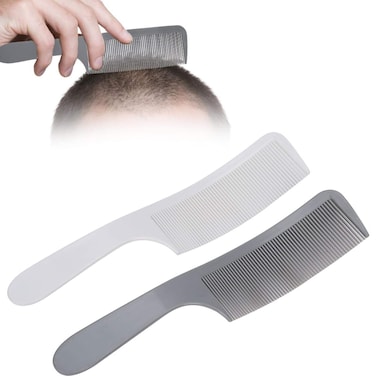 2PCS Barber Fade Comb, Curved Barber Clipper Comb Professional Flat Top Hair Cutting Comb Haircut Fade Combs for Men