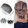 18 Pieces French Side Hair Twist Comb Set Plastic Twist Comb Hair Clip Combs Accessories with 11 Teeth for Multiple Hairstyles Girls Women (Black, Transparent, Brown)