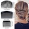 18-Piece Twist Hair Comb Set for Girls &amp; Women - Plastic Hair Clips with 9/11/25 Teeth for Multiple Hairstyles (Black, Transparent, Brown)
