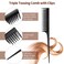 Patelai Hair Teasing Comb Set - 3 Pieces Includes 2 Nylon Triple Teasing Combs and Boar Bristle Teaser Brushes for Women and Men Stylist - Backcombing Slicking Curly Thick Wet Hair(Black)