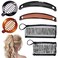 Vintage Grip Comb Set Include 6 Pieces Banana Hair Clips and Classic Combs, Perfect for Fishtail and Ponytail Styles on Natural Curly, Thick, and Wavy Hair, No Crease, Fish-Shaped Design