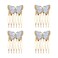 4 Pcs Vintage Butterfly Hair Combs with Crystal Metal Hair Side Comb Clips Wedding Bridal Headpiece Hair Accessories for Women Girls, Gold