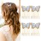 4 Pcs Vintage Butterfly Hair Combs with Crystal Metal Hair Side Comb Clips Wedding Bridal Headpiece Hair Accessories for Women Girls, Gold