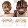 6 PCS Leaf Hair Side Combs Gold Rhinestone Hair Comb Clips with Teeth Wedding Headpiece Hair Accessories for Women, Girls, Bride, Bridesmaid(Gold)
