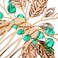 Beaupretty 2Pcs Bridal Hair Pieces Green Crystal Hair Combs Clips Wedding Gold Leaf Vine Headdress Accessories for Women Girls