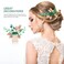 Beaupretty 2Pcs Bridal Hair Pieces Green Crystal Hair Combs Clips Wedding Gold Leaf Vine Headdress Accessories for Women Girls