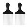 2Pcs Afro Pick, Metal Hair Pick Metal Hairdressing Tools for Women and Men Detangling and Styling Comb for Wigs Braids Detangle Curly Hair DIY Hairstyle