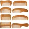 Wooden Wide Tooth Handmade Anti-Static Combs for Men - Fine Teeth and No-Snag for Beard, Hair, Mustache (8 Pieces)