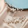 Ysleen Wedding Hair Comb, 2 Pcs Pearl Rhinestone Headpiece Flower Side Combs Hair Clip Bridal Hair Accessories for Girls, Silver