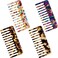 Patelai 4 Pcs Wide Tooth Comb Mini Detangling Cellulose Acetate Comb Tortoise Leopard Pocket Size for Women Curly Wavy Long Thick Wet or Dry Hair