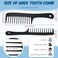 Baderke 50 Pcs Combs Individually Wrapped 9.45 x 2.36 Inches Wide Tooth Combs disposable Detangling Combs Large Salon Hair Combs Paddle Brush Detangler for Men Women, Black