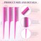 Leinuosen 3 Pcs Triple Teasing Comb Rat Tail Tool Tease Layers Pintail Comb for Women Back Root Teaser Adding Volume Structure Styling(Pink)