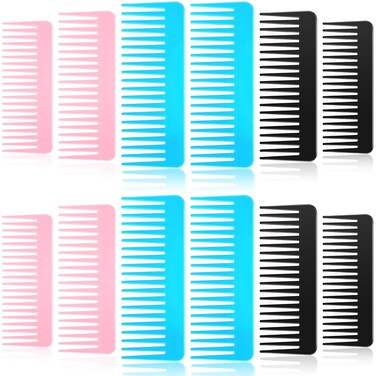 Patelai 12 Pcs Wide Tooth Hair Detangling Comb Large Wet Dry Hair No Handle Detangler Styling Shampoo Comb for Thick Long Curly(Fresh Color)