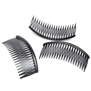12 Pcs Black Plastic Side Hair Combs with 20 Teeth Hair Comb Clip DIY Hair Accessories for Women and Girls