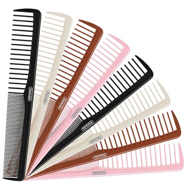 Combs Set, Classic Hair Comb, Fine and Wide Teeth, For Hairdressing, Grooming, Detangling, Sectioning, Teasing, For Women and Men, 7 Inches, 4 Colors and 8 Pieces