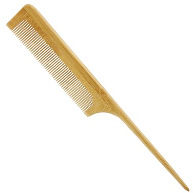 Bamboo Rat Tail Comb with Fine Teeth for Teasing and Post Styling - Anti-Static Tool for Curly Hair for Women and Men