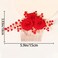 2 PCS Floral Rhinestone Hair Combs - Red Rose Gold Pearl Accents, Sparkly Bridal Side Hair Pieces for Wedding