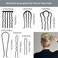 9 Pieces Hair Side Combs, Metal Hair Fork Clip French Twist Comb for Updo Bun, Teeth Hair Pins U-Shape Hair Sticks for Women Hair Styling Tool Accessories