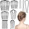 9 Pieces Hair Side Combs, Metal Hair Fork Clip French Twist Comb for Updo Bun, Teeth Hair Pins U-Shape Hair Sticks for Women Hair Styling Tool Accessories