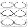 6Pcs Metal Headband for Men with Teeth Comb Non Slip Fashion Hair Accessories Comb Scrub Wavy Headband Spring Sport Hair Hoop Hairband (Black)