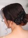 Black Crystal Hair Comb for Women Girls Special Occasion Hair Piece Handmade Rhinestones Jewelry