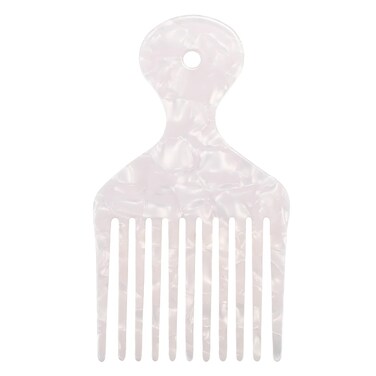 VOCOSTE Wide Tooth, Afro Hair Pick Comb, Hair Styling Tool for Men Women, Plastic, White, 4.8 Inch
