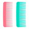 Wide Tooth Comb, Large Hair Detangling Comb, Shower Comb, 2PCS Wide Tooth Comb Detangler, Wide Tooth Comb No Handle, Wide Tooth Comb for Curly Hair, Hair Combs for Curly Wet Dry Thick Hair, Pink, Cyan