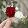 Fangsen Silver Wedding Red Rose Hair Comb Hair Accessories Women Floral Bridal Hair Accessory