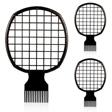 Selalu 3Pcs Twist Combs, ABS Plastic, Hair Sponge Brush Upgraded Design for Men Women Curls Natural Hair(Black)