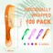 Colorful Plastic Disposable Hair Combs Pack - 100 Individual Wraps, Widen Bulk Combs for Homeless, Hotel, Shelter, Nursing, Charity Home