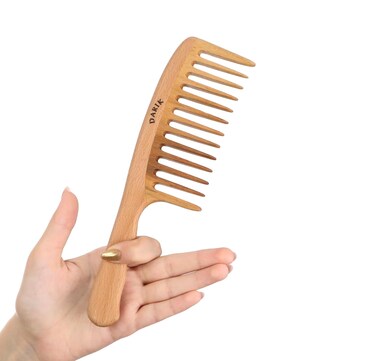Wide Tooth Wooden Comb   Cepillo Ancho de Madera para Cabello   Natural Hairbrush   Vintage Style Hairbrush   Wood Comb for Gentle Styling   Anti-Static Hair Comb (Wide Tooth)