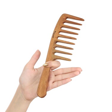 Wide Tooth Wooden Comb   Cepillo Ancho de Madera para Cabello   Natural Hairbrush   Vintage Style Hairbrush   Wood Comb for Gentle Styling   Anti-Static Hair Comb (Extra Wide Tooth)