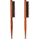 Professional Triple-Row Teasing Comb Set, Natural Boar Bristles and Fine Nylon Teeth, Lightweight Beechwood Handle, Ideal for Sophisticated Evening Hairstyles and Volumizing Effect