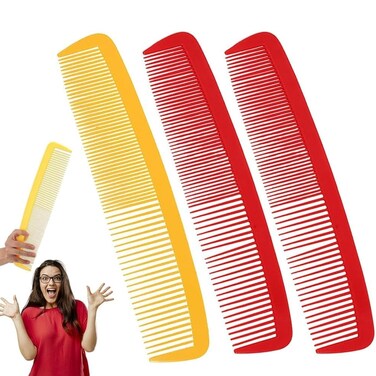 3 Pcs Huge Comb Party Carnival Giant Comb, Giant Comb Prop, Carnival Giant Wide Comb Halloween Jumbo Clown Comb, Giant Comb Funny, Huge Comb Joke